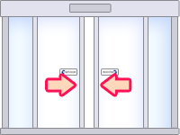 【イメージ図】自動ドアが閉まりきらない